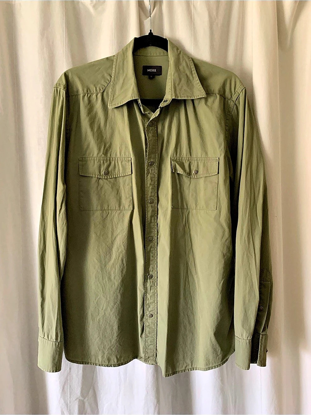 Mexx Casual Button Down Shirt in Army Green Size Large